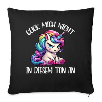 Ne me regarde pas sur ce ton Licorne Licorne - Coussin et housse de 45 x 45 cm - noir - Devant