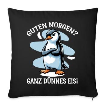 Bonjour très mince glace ami pingouin - Coussin et housse de 45 x 45 cm - noir - Devant
