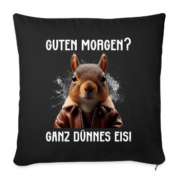 Bonjour très mince glace drôle d’écureuil - Coussin et housse de 45 x 45 cm - noir - Devant