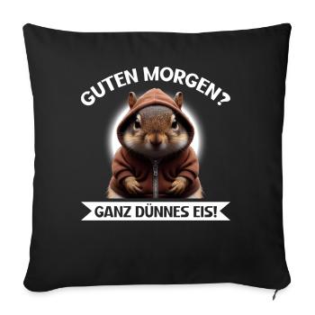 Bonjour très mince glace drôle d’écureuil - Coussin et housse de 45 x 45 cm - noir - Devant