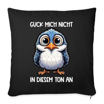 Ne me regarde pas dans ce ton drôle d’oiseau - Coussin et housse de 45 x 45 cm - noir - Devant