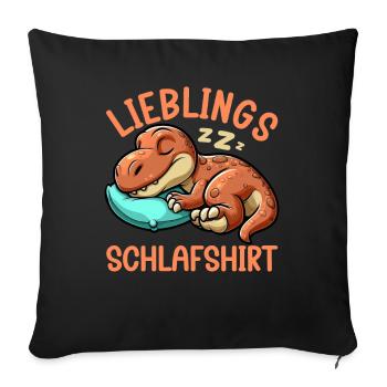 Official Funny Dinosaur Sleep Shirt - Sofa pillow with filling 45cm x 45cm - black - Front