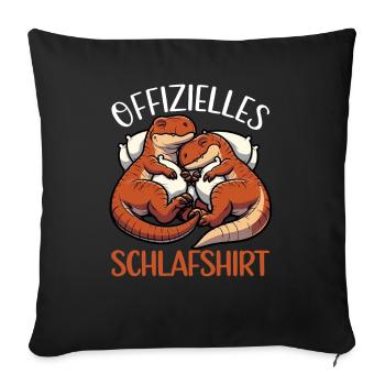 Official Funny Dinosaur Sleep Shirt - Sofa pillow with filling 45cm x 45cm - black - Front