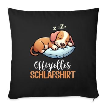 Chemise de nuit officielle Teckel Chien teckel - Coussin et housse de 45 x 45 cm - noir - Devant