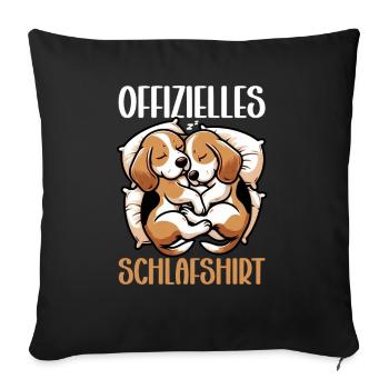 Official Sleep Shirt Funny Beagle Dog - Sofa pillow with filling 45cm x 45cm - black - Front