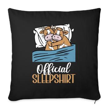 Cow Official Sleep Shirt Funny Cow Pajamas - Sofa pillow with filling 45cm x 45cm - black - Front