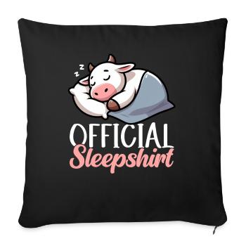 Cow Official Sleep Shirt Funny Cow Pajamas - Sofa pillow with filling 45cm x 45cm - black - Front