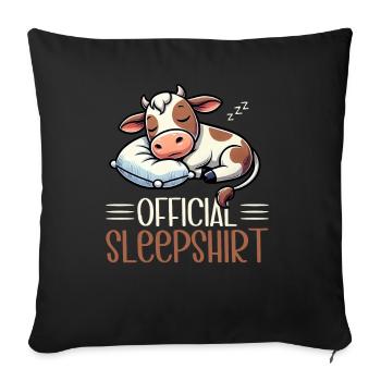 Cow Official Sleep Shirt Funny Cow Pajamas - Sofa pillow with filling 45cm x 45cm - black - Front