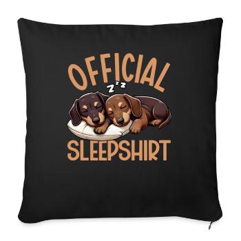 Chemise de nuit officielle Teckel Chien teckel - Coussin et housse de 45 x 45 cm - noir - Devant