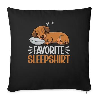 Chemise de nuit officielle Teckel Chien teckel - Coussin et housse de 45 x 45 cm - noir - Devant