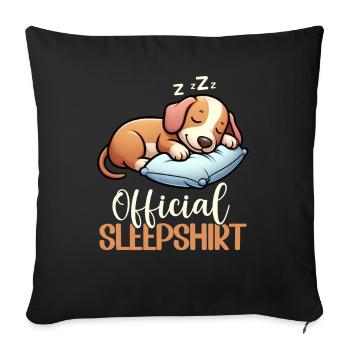 Chemise de nuit officielle Teckel Chien teckel - Coussin et housse de 45 x 45 cm - noir - Devant