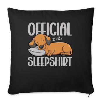 Chemise de nuit officielle Teckel Chien teckel - Coussin et housse de 45 x 45 cm - noir - Devant