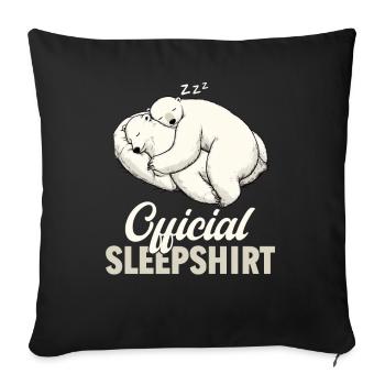 Polar Bear Official Sleep Shirt Funny Polar Bear - Sofa pillow with filling 45cm x 45cm - black - Front