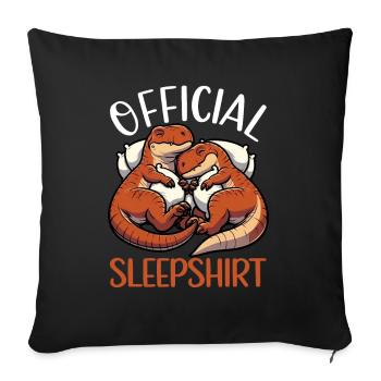 Official Funny Dinosaur Sleep Shirt - Sofa pillow with filling 45cm x 45cm - black - Front
