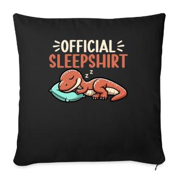 Official Funny Dinosaur Sleep Shirt - Sofa pillow with filling 45cm x 45cm - black - Front