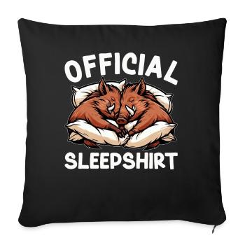 Official Sleeping Shirt Funny Wild Boar - Sofa pillow with filling 45cm x 45cm - black - Front