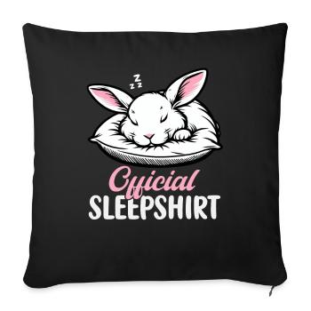 Official Sleeping Shirt Funny Rabbit Rabbit - Sofa pillow with filling 45cm x 45cm - black - Front