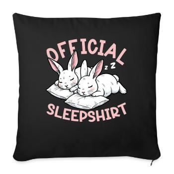 Official Sleeping Shirt Funny Rabbit Rabbit - Sofa pillow with filling 45cm x 45cm - black - Front