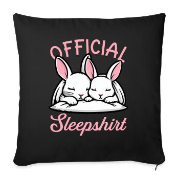 Official Sleeping Shirt Funny Rabbit Rabbit - Sofa pillow with filling 45cm x 45cm - black - Front