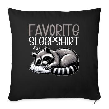 Chemise de nuit officielle Funny Raccoon - Coussin et housse de 45 x 45 cm - noir - Devant