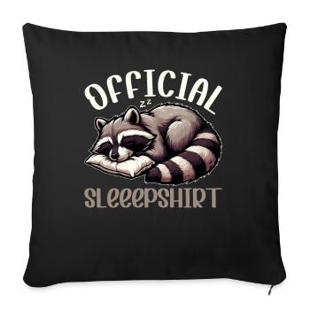 Chemise de nuit officielle Funny Raccoon - Coussin et housse de 45 x 45 cm - noir - Devant