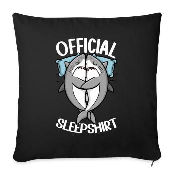 Official Sleep Shirt Funny Shark Pajamas - Sofa pillow with filling 45cm x 45cm - black - Front