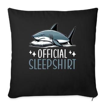 Official Sleep Shirt Funny Shark Pajamas - Sofa pillow with filling 45cm x 45cm - black - Front