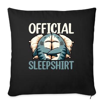 Official Sleep Shirt Funny Shark Pajamas - Sofa pillow with filling 45cm x 45cm - black - Front