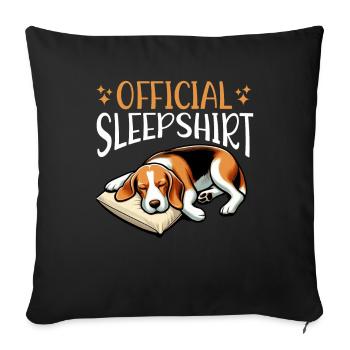 Official Sleep Shirt Funny Beagle Dog - Sofa pillow with filling 45cm x 45cm - black - Front