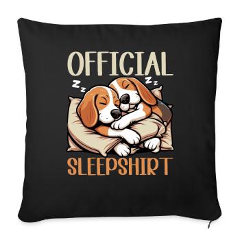 Official Sleep Shirt Funny Beagle Dog - Sofa pillow with filling 45cm x 45cm - black - Front