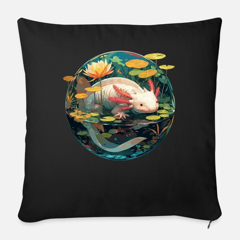 Axolotl - Sofakissen mit Füllung 45 x 45 cm - Schwarz