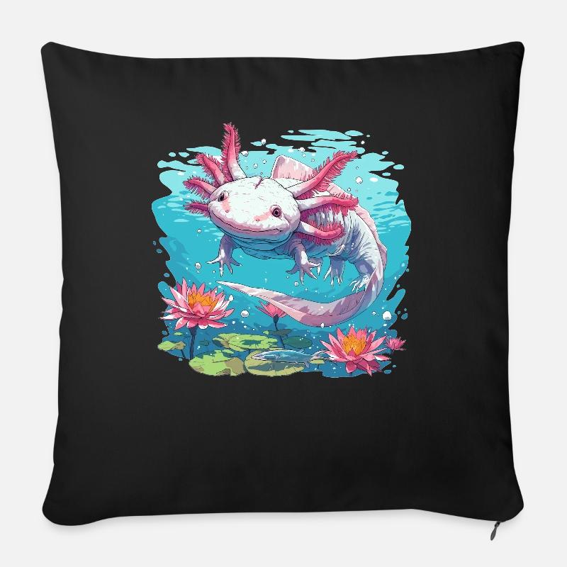 Axolotl - Sofakissen mit Füllung 45 x 45 cm - Schwarz