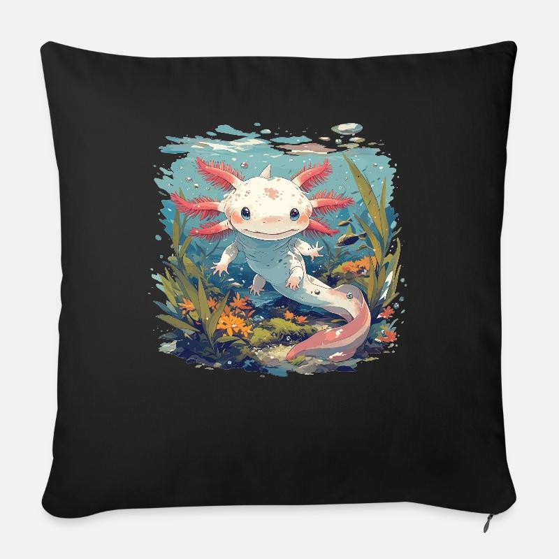 Axolotl - Sofakissen mit Füllung 45 x 45 cm - Schwarz