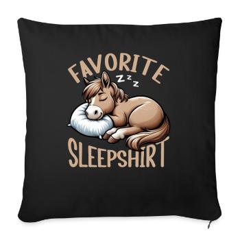 Chemise de nuit officielle Pyjama Funny Horse - Coussin et housse de 45 x 45 cm - noir - Devant