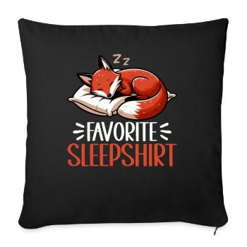 Official Sleep Shirt Funny Fox Pajamas - Sofa pillow with filling 45cm x 45cm - black - Front