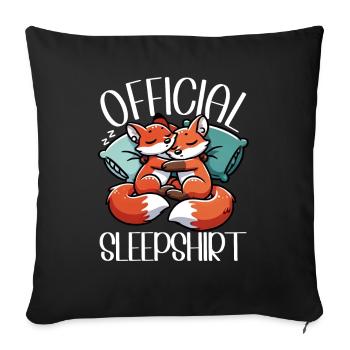 Official Sleep Shirt Funny Fox Pajamas - Sofa pillow with filling 45cm x 45cm - black - Front