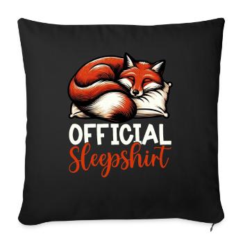 Official Sleep Shirt Funny Fox Pajamas - Sofa pillow with filling 45cm x 45cm - black - Front