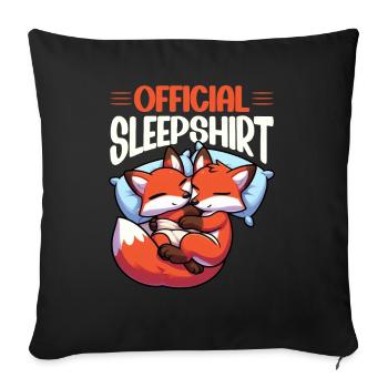 Official Sleep Shirt Funny Fox Pajamas - Sofa pillow with filling 45cm x 45cm - black - Front