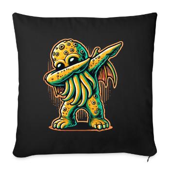 Drôle Dabbing Cthulhu Pieuvre dystopique - Coussin et housse de 45 x 45 cm - noir - Devant