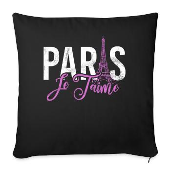 France Paris Tour Eiffel France Drapeau - Coussin et housse de 45 x 45 cm - noir - Devant