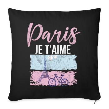 France Paris Tour Eiffel France Drapeau - Coussin et housse de 45 x 45 cm - noir - Devant