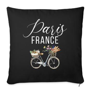 France Paris Tour Eiffel France Drapeau - Coussin et housse de 45 x 45 cm - noir - Devant