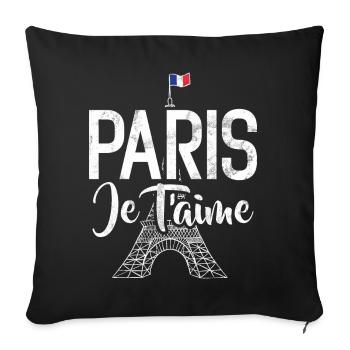 France Paris Tour Eiffel France Drapeau - Coussin et housse de 45 x 45 cm - noir - Devant