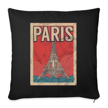 France Paris Tour Eiffel France Drapeau - Coussin et housse de 45 x 45 cm - noir - Devant