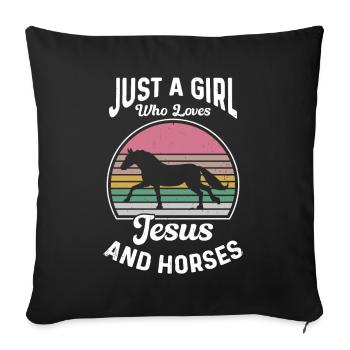 Jesus and Horses Riding Riding - Sofa pillow with filling 45cm x 45cm - black - Front