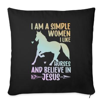 Jesus and Horses Riding Riding - Sofa pillow with filling 45cm x 45cm - black - Front
