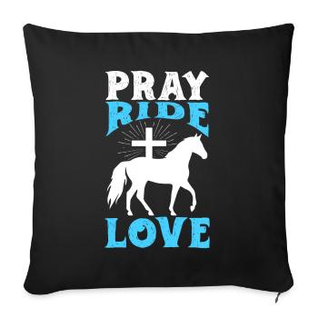 Jesus and Horses Riding Riding - Sofa pillow with filling 45cm x 45cm - black - Front