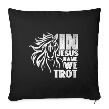 Jesus and Horses Riding Riding - Sofa pillow with filling 45cm x 45cm - black - Front