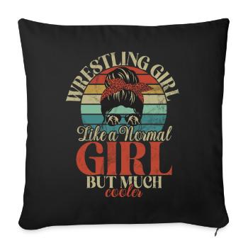 Lutteuse Fille Grappling Lutteuse Femmes - Coussin et housse de 45 x 45 cm - noir - Devant
