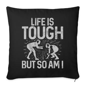 Lutteuse Fille Grappling Lutteuse Femmes - Coussin et housse de 45 x 45 cm - noir - Devant